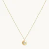 June Moonstone Birthstone Necklace in Solid Gold