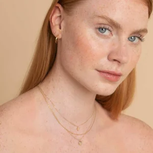 June Moonstone Birthstone Earrings in Solid Gold