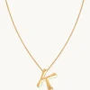 K Initial Bold Pendant Necklace in Gold