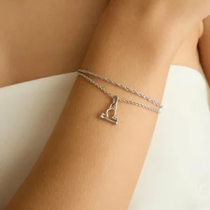 Libra Zodiac Talisman Charm in Silver