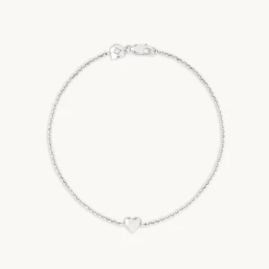 Love Heart Charm Bracelet in Silver