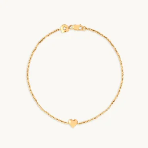 Love Heart Charm Bracelet in Gold
