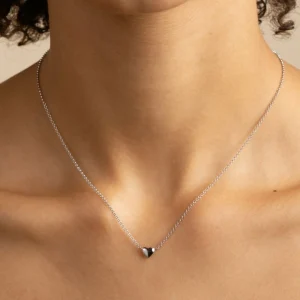 Love Heart Charm Necklace in Silver