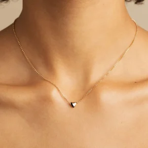 Love Heart Charm Necklace in Gold