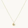 March Aquamarine Birthstone Necklace in Solid Gold