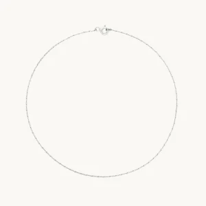 Marylebone Chain Anklet in Solid White Gold