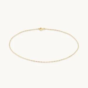 Marylebone Chain Anklet in Solid Gold