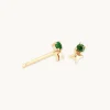 May Tsavorite Birthstone Earrings in Solid Gold