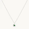 May Tsavorite Birthstone Necklace in Solid White Gold