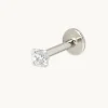 Micro Crystal Titanium Piercing Stud in Platinum