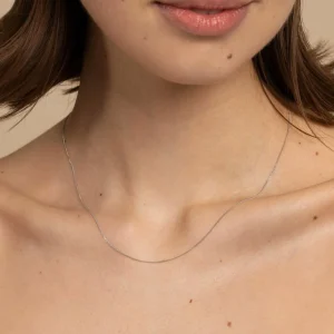 Miyu Chain Necklace in Solid White Gold