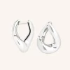 Molten Hoops in Silver