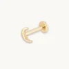 Moon Piercing Stud in Solid Gold