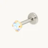 Moonstone Titanium Piercing Stud in Gold