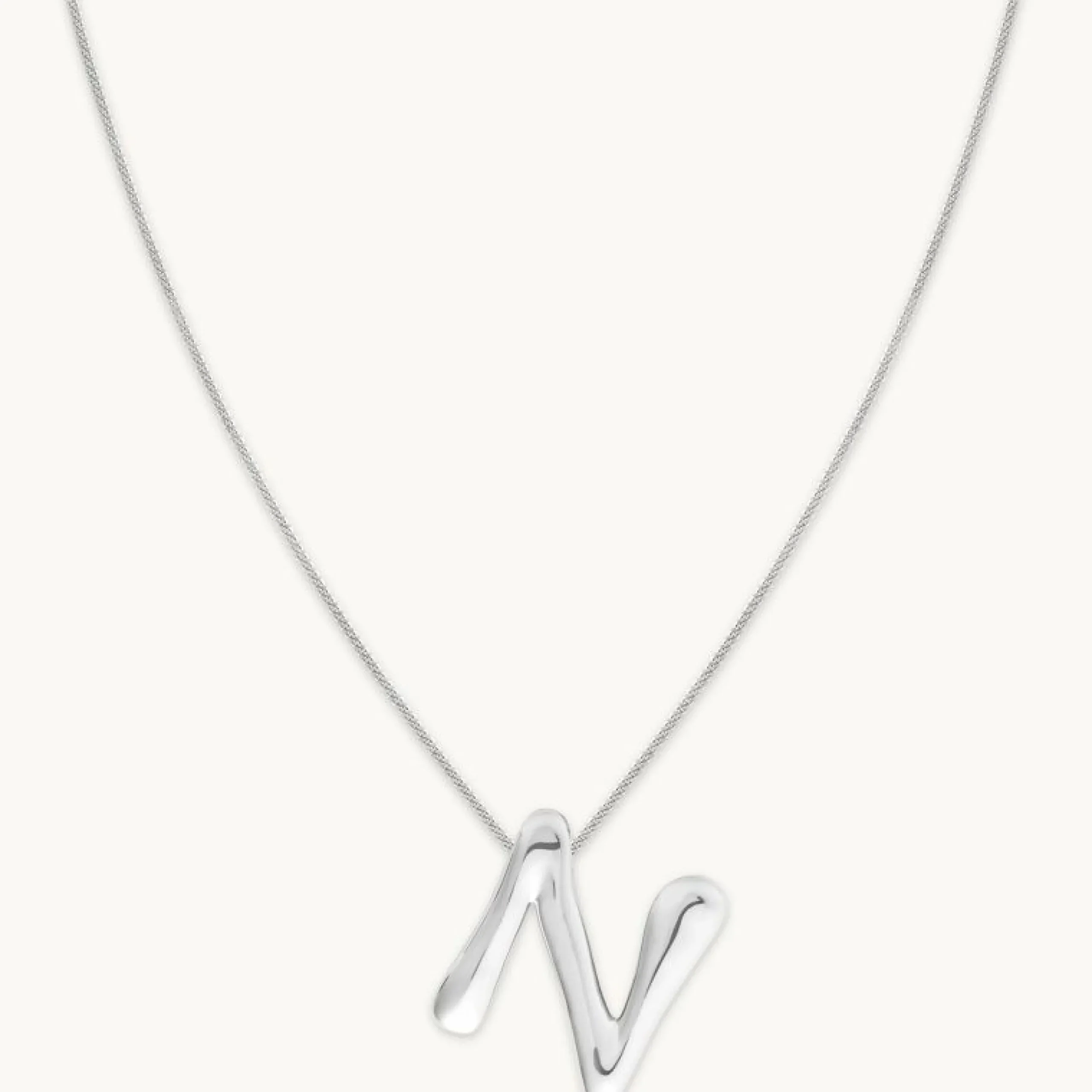 n_initial_bold_pendant_ne_0-1.webp N Initial Bold Pendant Necklace in Silver