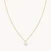 N Initial Pavé Pendant Necklace in Gold