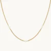 Navette Crystal Necklace in Gold