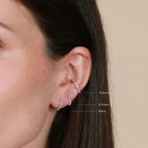 Navette Hoop 6.5mm in Silver