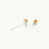 November Citrine Birthstone Earrings in Solid White Gold
