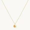 November Citrine Birthstone Necklace in Solid Gold