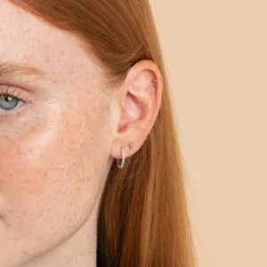 November Citrine Birthstone Earrings in Solid White Gold