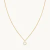 O Initial Pavé Pendant Necklace in Gold