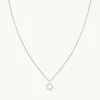 O Initial Pavé Pendant Necklace in Silver
