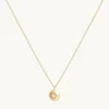 October Opal Birthstone Necklace in Solid Gold