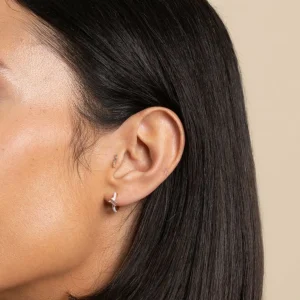 Ombré Wave Piercing Stud in Solid Gold