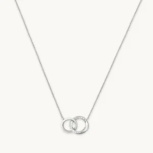 Orbit Crystal Chain Necklace in Silver