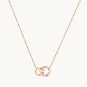 Orbit Crystal Chain Necklace in Rose Gold