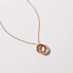 Orbit Crystal Chain Necklace in Rose Gold