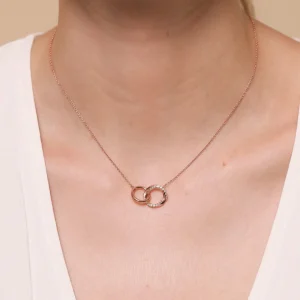 Orbit Crystal Chain Necklace in Rose Gold