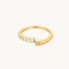 Orbit Crystal Open Ring in Gold