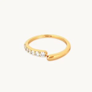 Orbit Crystal Open Ring in Gold