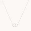 Orbit Topaz Necklace in Solid White Gold