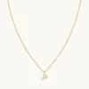 P Initial Pavé Pendant Necklace in Gold