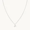 P Initial Pavé Pendant Necklace in Silver