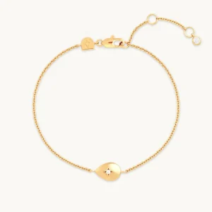 Pear Charm Bracelet in Gold