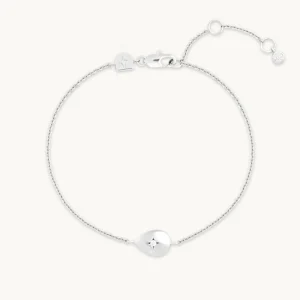 Pear Charm Bracelet in Silver