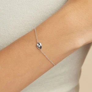 Pear Charm Bracelet in Silver