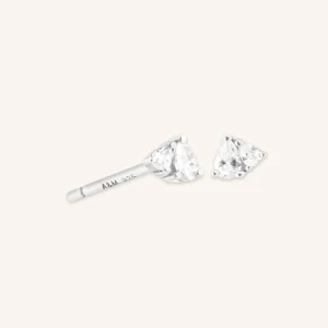 Pear Cluster Stud Earrings in Silver