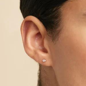 Pear Cluster Stud Earrings in Rose Gold