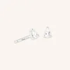 Pear Crystal Stud Earrings in Silver