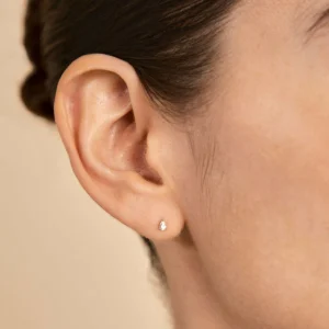 Pear Crystal Stud Earrings in Silver