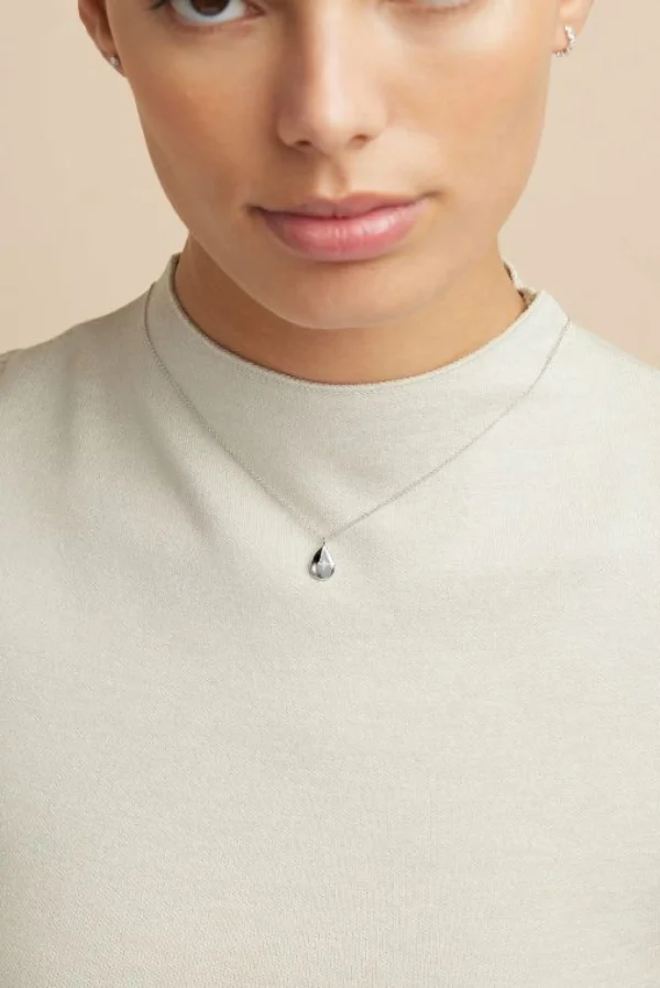 Pear Pendant Necklace in Silver