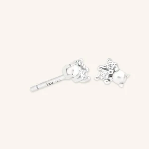 Pearl & Crystal Studs in Silver