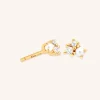 Pearl & Crystal Studs in Gold