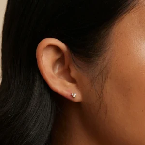 Pearl & Crystal Studs in Gold