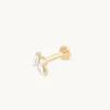 Pearl & Topaz Cluster Piercing Stud in Solid Gold